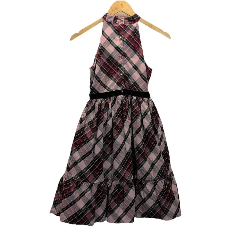 Janie and Jack x American‎ Girl  Taffeta pink Plaid spec. occasion dress sz 12